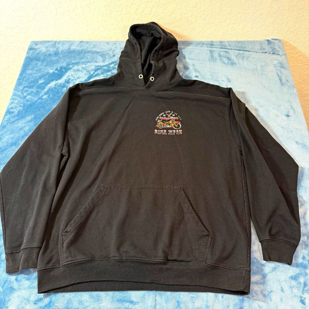 Daytona Beach Bike Week Hoodie Mens XL Black 2022 81st Annual Motorcycle Graphic